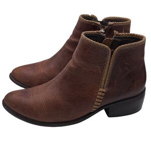 Matisse Anthropologie Merge Chestnut LeatherAnkle Booties